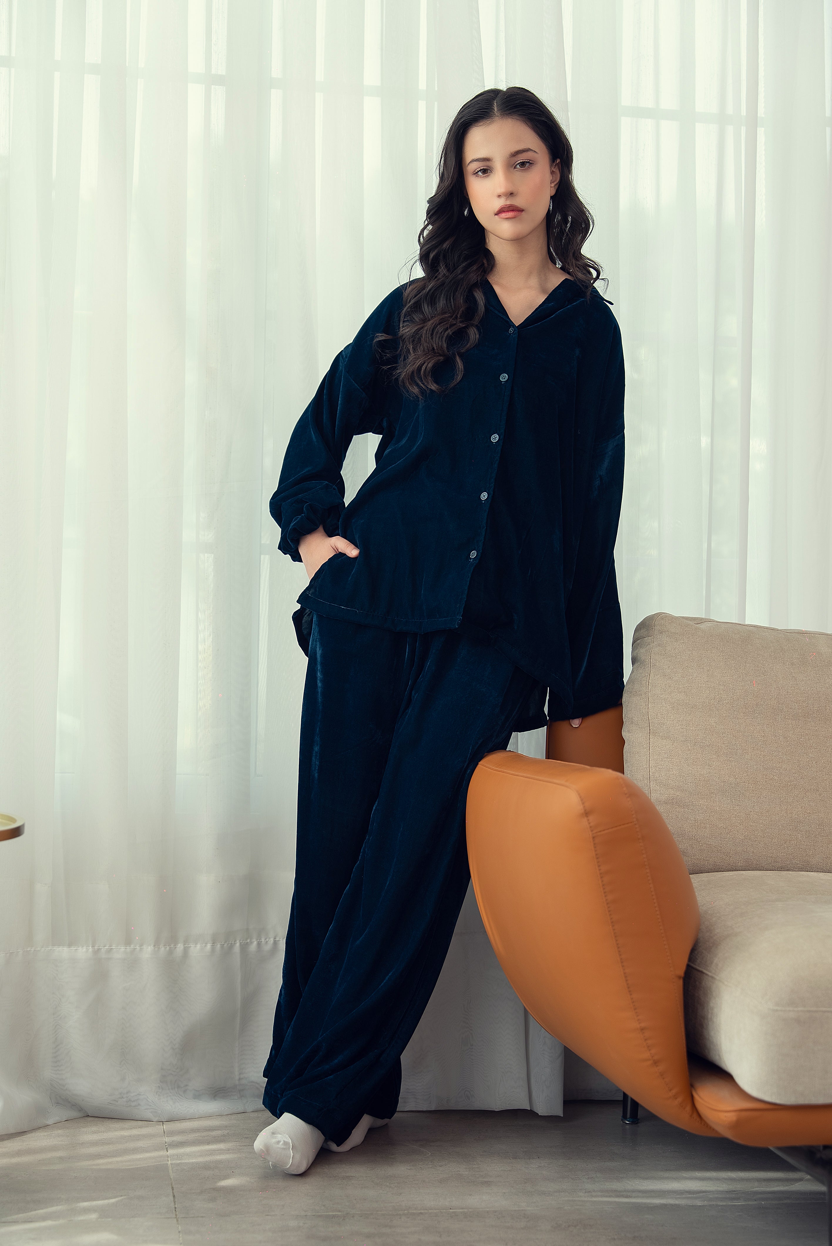 Emerald Glow – Velvet Nightwear Set